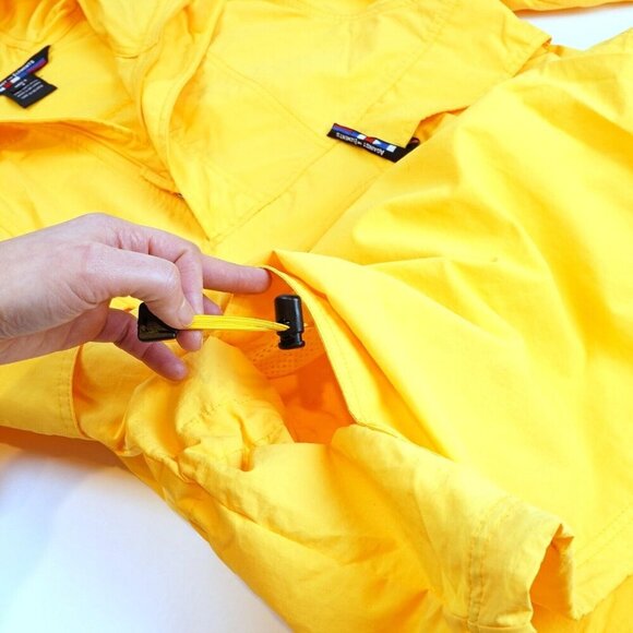 Against The Elements Yellow Hooded Rain Jacket - Men's S - EUC - Picture 5 of 7